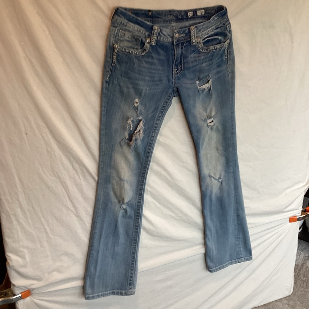 Miss me boot cut jeans distressed embellished